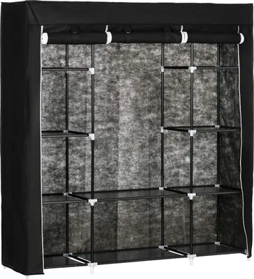 Produktbild von Stoffschrank Mit Reißverschluss, 1 Kleiderstange, 10 Einlegeböden, 150X43X162,5Cm, Vliesstoff