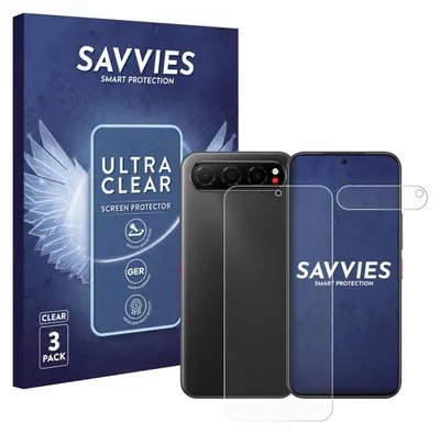 A product shot showing the packaging for screen protectors and the screen protectors themselves alongside a smartphone.
