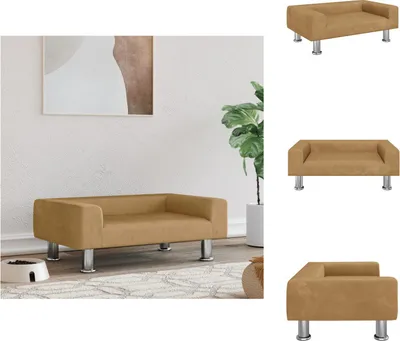Obrázek produktu pro vidaXL Pelíšek pro psy hnědý 70x45x26,5 cm samet - Pelíšky pro psy