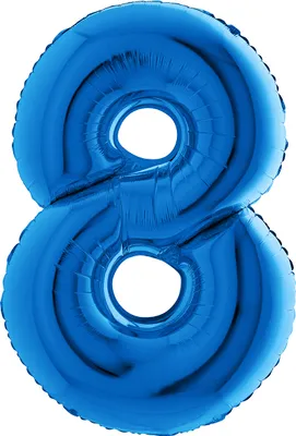 Produktbild von Riesenzahl Folienballon 40"/102cm | Blau Zahl: 8