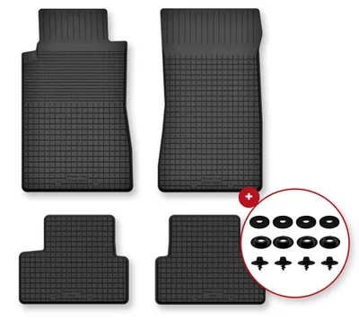 Produktbild von Gummifußmatten Wannenmatten für Mercedes C W202 1993-2000 4-tlg mit Clips