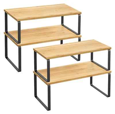 Obrázek produktu pro Čtyřpatrový podnos na dort – stojan na cupcakes – kov a dřevo – 19,5 x 39,7 x 15,5 cm