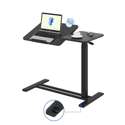 Produktbild von FLEXISPOT Beistelltisch Höhenverstellbar 80x40cm Laptoptisch mit Neigbarer Desktop, Betttisch mit Rollen, für Wohnzimmer und Schlafzimmer, Schwarz