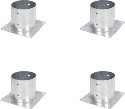 Obrázek produktu pro Alberts 4 x Aufschraubhülse für Rundholzpfosten, Ø141 mm, feuerverzinkt, zum Aufschrauben