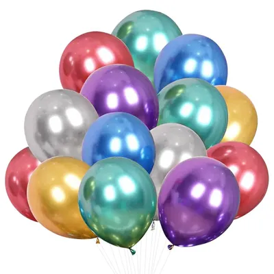 Produktbild von 100 Stück Metallic Luftballons 12 Zoll, Bunte Glanz-Latexballons Heliumgeeignet für Geburtstag, Hochzeit, Weihnachten & Partydekoration
