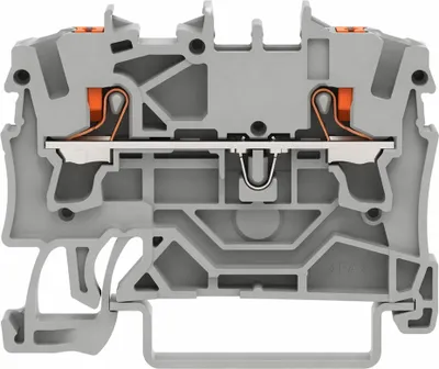 Immagine prodotto di Morsetto passante Wago a 2 conduttori con pulsante 2,5 mm², grigio, 1 pz.