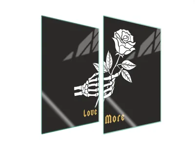 Obrázok produktu pre Kryt varnej dosky 2 kusy 35x52 Sklenený kryt varnej dosky Sklenená doska na krájanie Rose Black