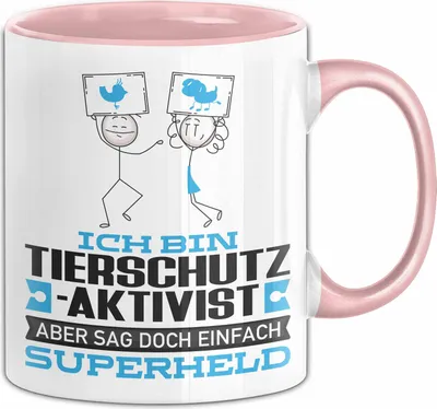 Produktbild von Tierschutzaktivist Geschenk Tasse Ich Bin Tierschutzaktivist Aber Sag Doch Einfach Superheld Lustige Geschenkdiee für Tierschutzaktivist Kaffee-Becher (Rosa)