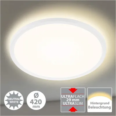 Immagine prodotto di Pannello LED BRILONER SLIM, luce bianca neutra, effetto retroilluminazione, design piatto, bianco, 42 x 3 cm
