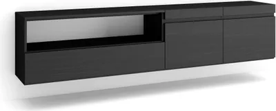 Produktbild von TV-Schrank, Lowboard, 200x35x45cm, Für TV-Geräte bis zu 80", Hängend, Schwarz