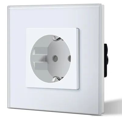 Obrázek produktu pro Zásuvka jednoduchá - Schuko - 16 A - 250 V - Bílá - 86 x 86 mm