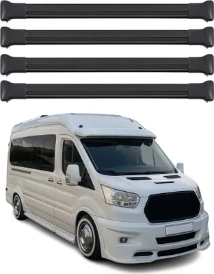 Produktbild von Dachträger Grundtäger für Ford Transit 2014-2025 75kg Aluminium Schwarz 4 tlg