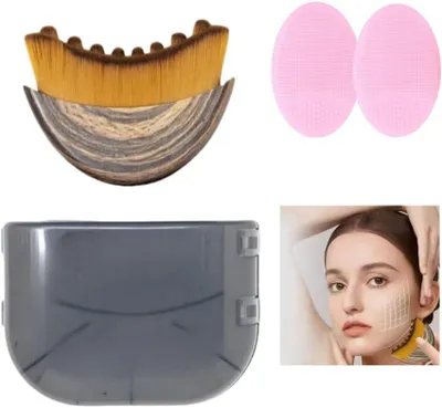 Produktbild von Trockenbürsten-Set mit 2 Gesichtsreinigungsbürsten, Lymphdrainage, für Gesicht und Körper