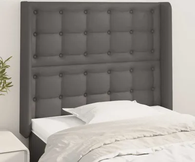 Produktbild von The Living Store Kopfteil mit Ohren Grau 93x16x118/128 cm Kunstleder