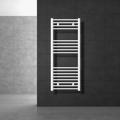 Produktbild von LuxeBath Badheizkörper Sahara, 500x1200 mm, Weiß, gerade mit Seitenanschluss, ohne Heizstab