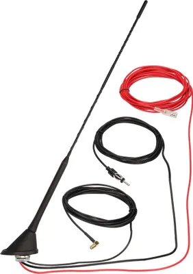 Produktbild von Audioproject A291 - Autoradio Autoantenne 40cm DAB FM SMB DIN 5m Kabel Verstärker Kurzstab Dachantenne Universal Kombiantenne Splitter