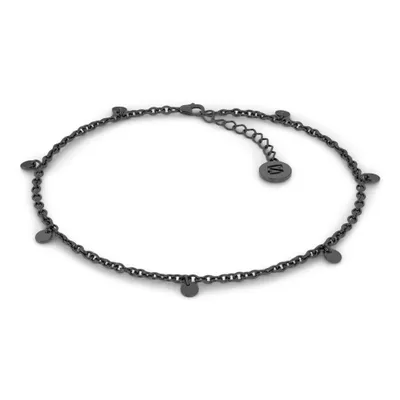 Immagine prodotto di SERASAR | Cavigliera in argento sterling [Moneta] con argento sterling nero | Colore: Nero | Lunghezza: 28cm