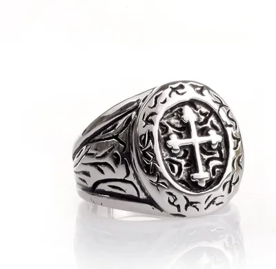 Produktbild von Karisma Männer Edelstah Ring Kreuz Geschwärzt HSR7674 Herrenschmuck