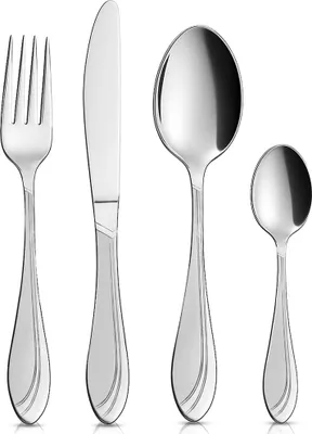 Produktbild von Stahlbesteckset für 6 Personen, 24-teilig (Gabel, Löffel, Messer, Teelöffel)