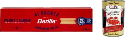 Produktbild von 5x Spaghetti Quadrati al Bronzo Bronze Gezogene Pasta 400g Rohe Verarbeitungsmethode + Italian Gourmet polpa 400g