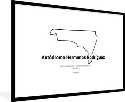 Produktbild von MuchoWow® Gerahmtes Poster Mexiko - Rennstrecke - Formel 1 90x60 cm - Poster mit Schwarzem Bilderrahmen Wandposter Rahmen Foto Bilder - Wanddekoration - Fotos