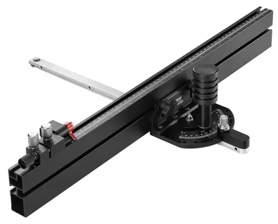Produktbild von VEVOR Präzisions-Gehrungsanschlag, Standard-Slot 19 x 9,5 mm, Gehrungsanschlag aus Aluminiumlegierung für Tischsägen mit 48-89 cm Raste, 15 Winkelstopps, verstellbarer Federdruckkolben und abnehmbarem Disc, für die Holzverarbeitung, 61cm