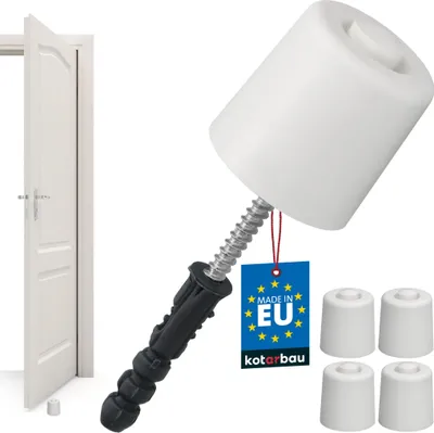 Produktbild von KOTARBAU® 4er Set Türstopper Boden zum Schrauben - 43 mm - Weiß - Bodentürstopper - Bodenmontage - Türstopper - aus Gummi