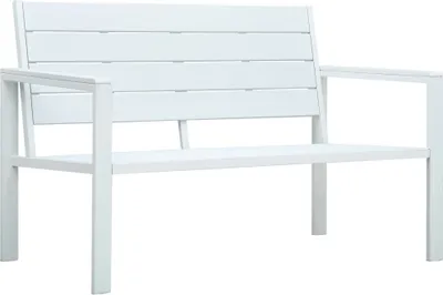 Obrázok produktu pre vidaXL Záhradná lavička 120 cm HDPE biela Drevo Optika