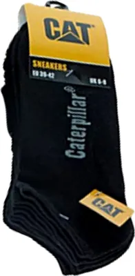 Obrázok produktu pre 3 páry Caterpillar Pánske dámske krátke ponožky CAT-845B-300A - Farba: Black - Veľkosť: 43-46