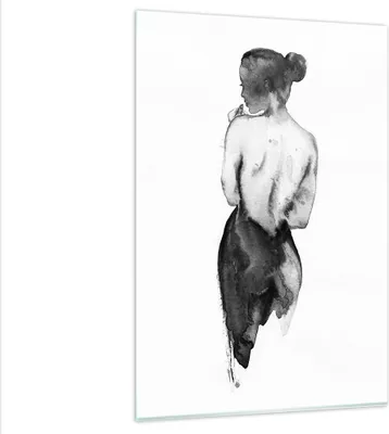 Produktbild von Bilder auf glas - Einteilig - Aquarell Frau Nacktheit - 80x120cm - Glasbilder - Wandbilder - Bilder - zum Aufhängen bereit - Wanddekoration aus Glas - Glas Bilder - Wandbild auf Glas - GPA80x120-4721