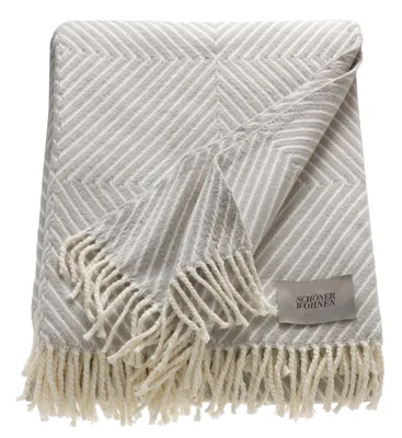 Produktbild von SCHÖNER WOHNEN-Kollektion Kuscheldecke TEBAS Hellgrau 140 x 200 cm