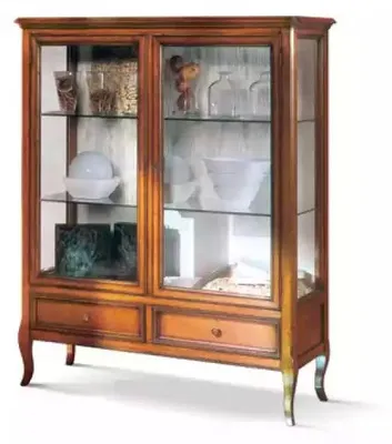 Image de Vitrine en bois Vitrines en verre Armoire Meubles en bois véritable Buffet Salon