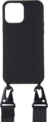 Produktbild von Eko, Hülle für iPhone 12/12 Pro Kompatibel mit kabellosem Ladegerät und Karabinerhakenband, Schwarz