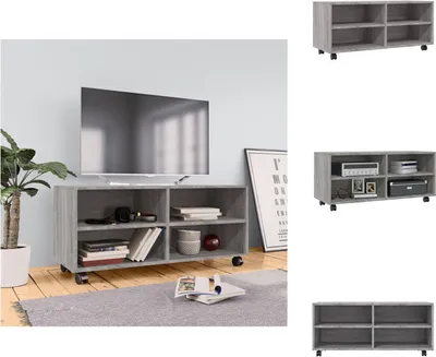 Obrázek produktu pro vidaXL TV skříňka s kolečky Grey Sonoma 90x35x35 cm Materiál na bázi dřeva - TV nábytek