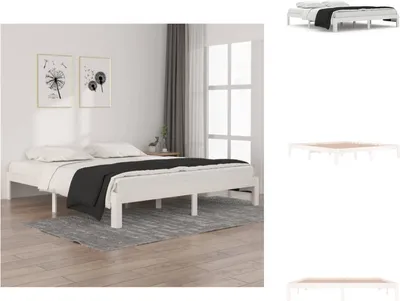 Produktbild von vidaXL Massivholzbett Weiß 180x200 cm - Betten & Bettgestelle