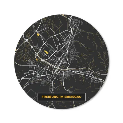 Produktbild von MuchoWow® Mauspad Mousepad Gold - Stadtplan - Freiburg im Breisgau - Karte - Deutschland 50x50 cm - Mousepads - Maus Mat - Pad - Mausunterlage - Vinyl