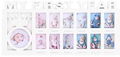 Produktbild von Babyerinnerungsfoto - 12 Monate - Weiß - Dauerhafte Erinnerung
