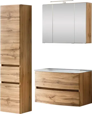 Produktbild von Waschtisch-Set Badezimmer Bad-Set "Kopenhagen V" Wotaneiche