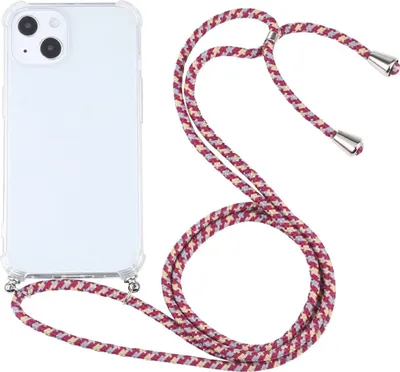 Produktbild von König Design Hülle kompatibel mit Apple iPhone 13 Kunststoff Handykette Cover - Case Handyhülle Rot
