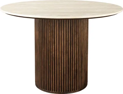 Produktbild von Dutchbone Arda Esstisch Rund 115 cm Travertin/ Holz