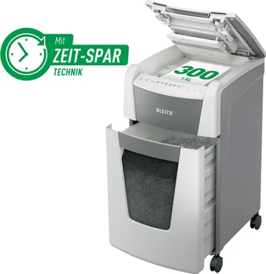 Immagine prodotto di Leitz 8015-00-00 Distruggidocumenti IQ Autofeed Office 300 - Taglio delle particelle, P-4, bianco