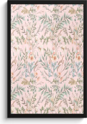 Produktbild von MuchoWow® MuchoWow® Gerahmtes Poster Blumen - Pastell - Vintage 40x60 cm - Poster mit zchwarzem Bilderrahmen - Papierdruck - Wandbilder