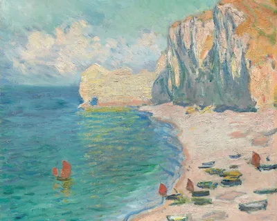 Obrázok produktu pre Plakát 50x40cm Pláž a Falaise d'Amont, Monet Vintage