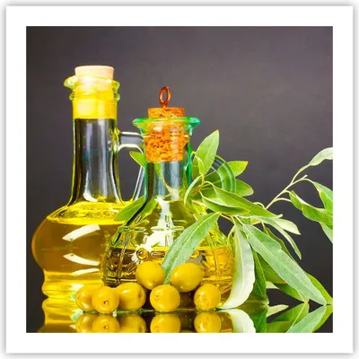 Produktbild von Poster - Poster ohne Rahmen - Flasche Glas Olive Öl - 60x60 cm - Wand Bild - Wanddeko - Wandbilder - Kunstposter - Wandposter - Bilder - Kunstdruck - Wanddekoration - Wandbild - P2XAC60x60-2168