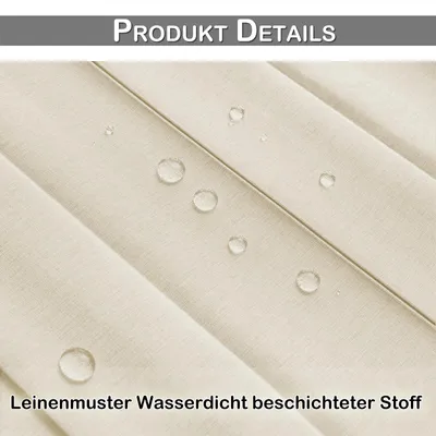 Image de Rideau de lin extra large Rideau étanche Séparation de pièce Rideau de porte avec crochets pour salon chambre extérieur jardin, L254xH244cm, Beige
