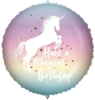 Produktbild von Folienballon + Gewicht EINHORN 45cm