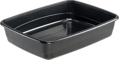 Produktbild von Famanu Katzenklo offenes Design mit hohen Rändern - Schwarz