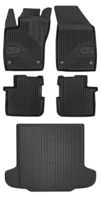 Produktbild von Gummimatten + Kofferraumwanne für Fiat Tipo 2015-2026 (Limousine, Standard-Kofferraum) – Schwarz, passgenau – Wielganizator