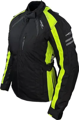 Produktbild von Roleff RO981 Damen Motorradjacke – Schwarz-Neongelb, wasserdicht, atmungsaktiv & mit Protektoren  Roleff Größe: M,