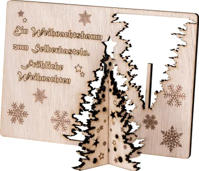 Produktbild von Weihnachtskarte DIY Birkenholz Weihnachtsbaum Weihnachten Holzkarte Aufsteller
